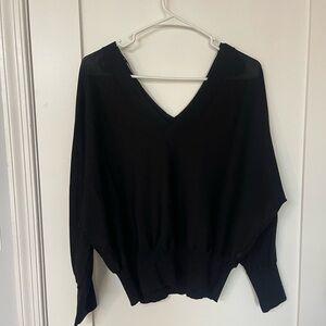 Lightweight v neck semi sheer sweater